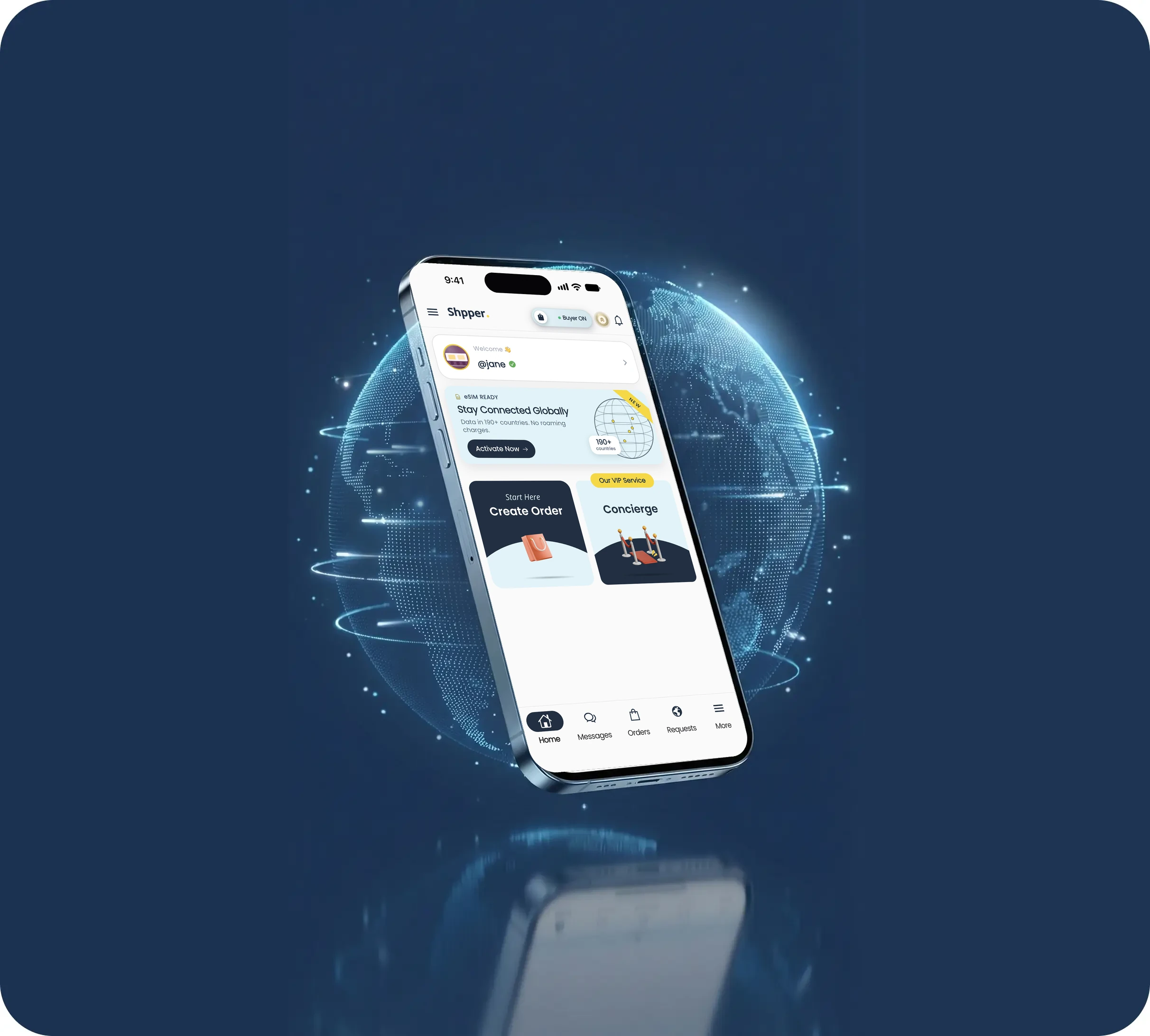 The Shpper app home screen on an iPhone
