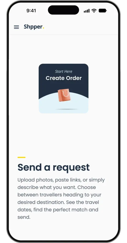 Shpper app: send a request