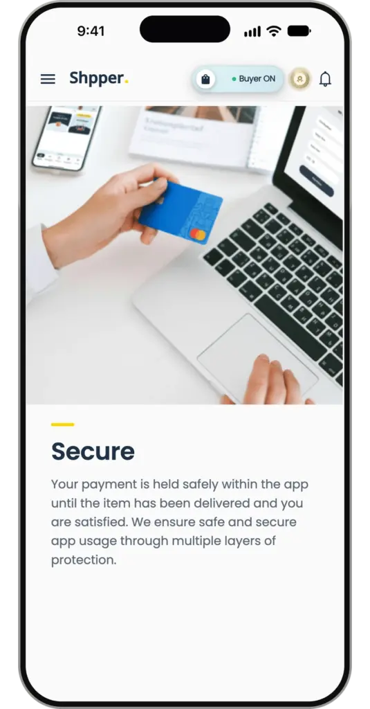 Shpper app: secure payment