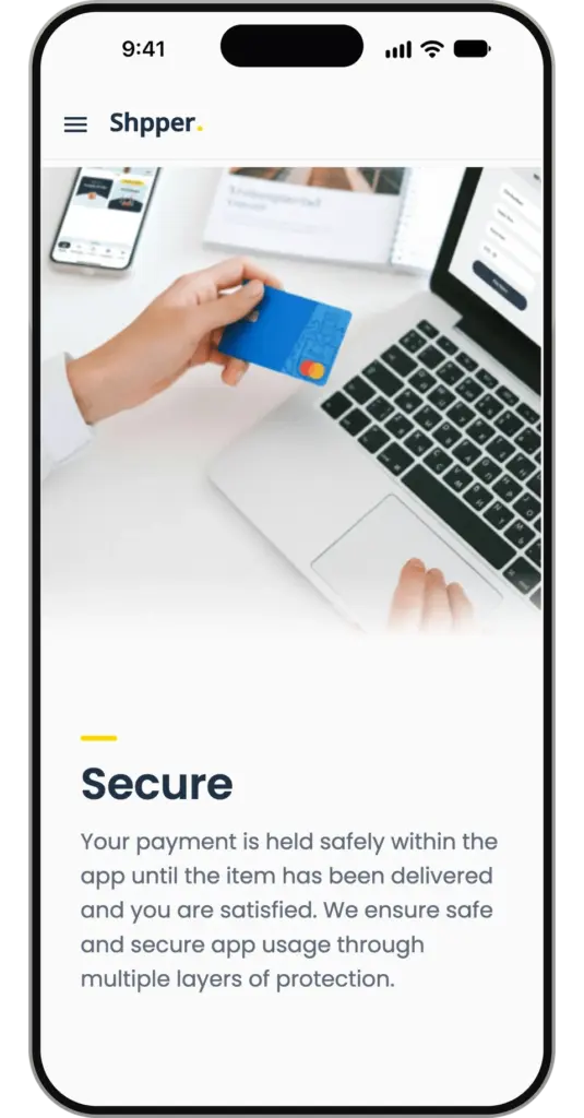 Shpper app: secure payment