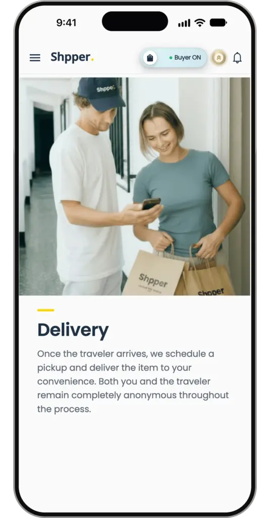 Shpper app: delivery