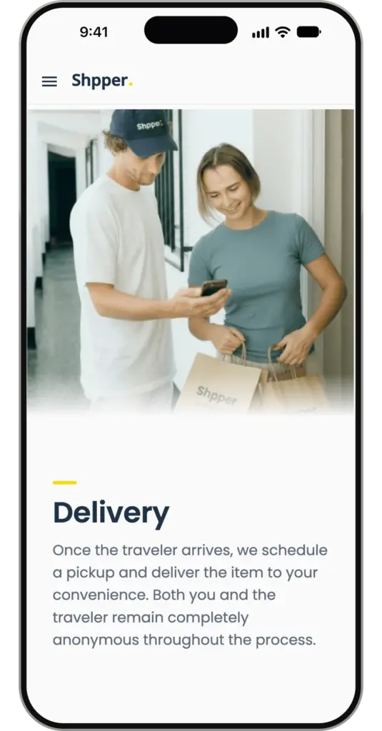 Shpper app: delivery